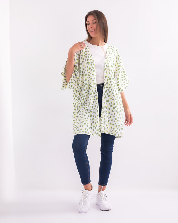 Polka Sunshine Serenity Night & Day Kimono in Green