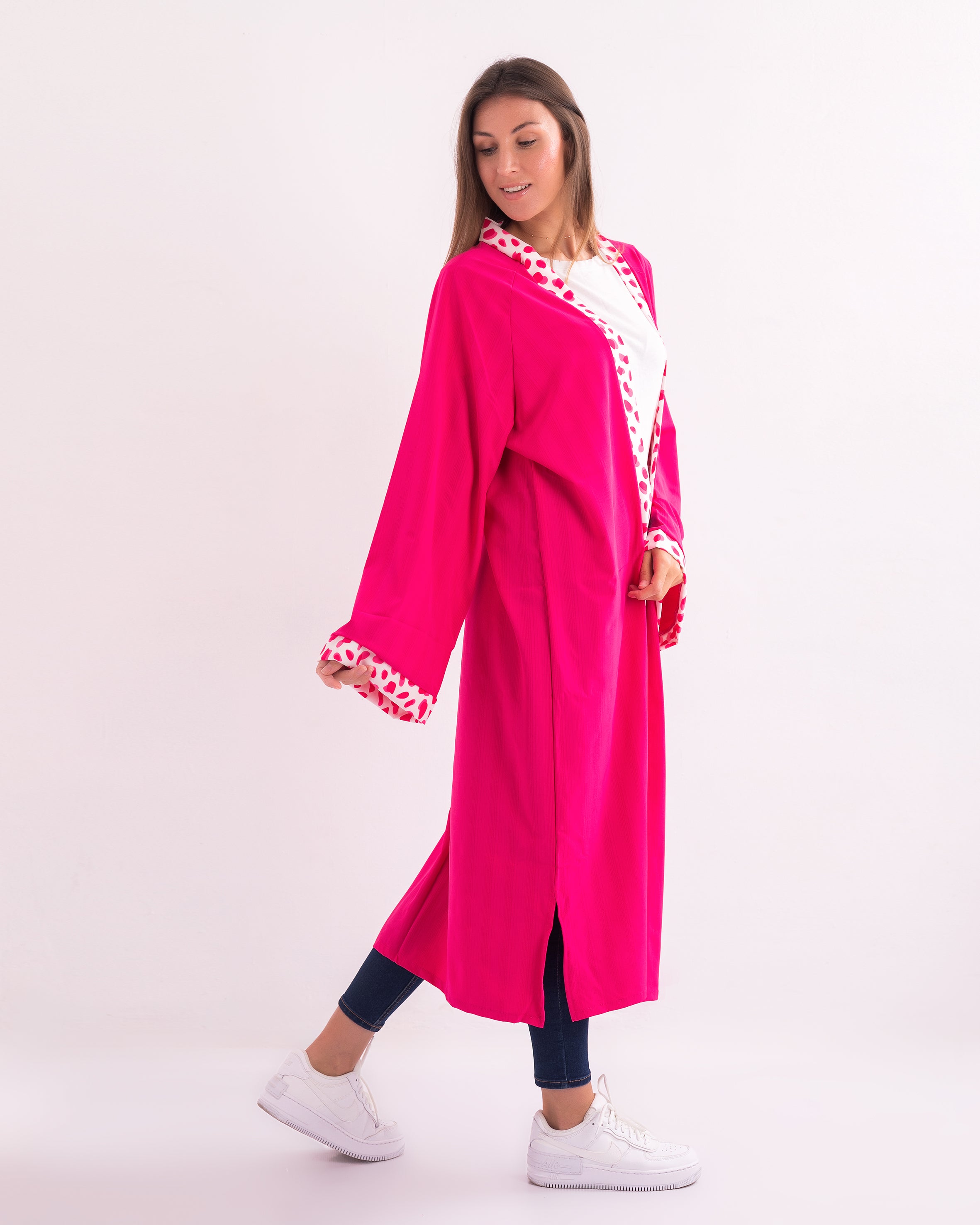 Luxury Comfort Modist Kimono - Polka Pink & Fuschia