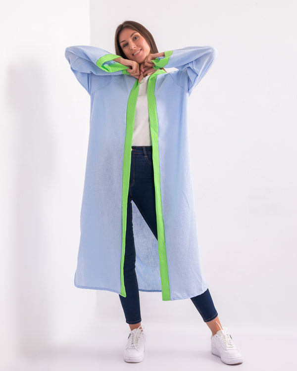 Bold and Beautiful Modist Ketan Kimono - Blue & Green