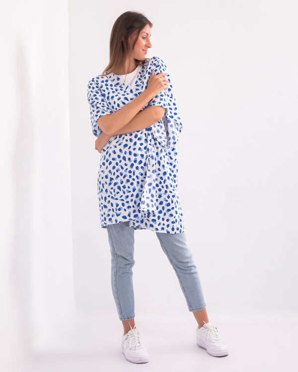 Polka Sunshine Serenity Night & Day Kimono in Blue