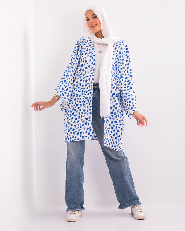 Polka Sunshine Serenity Night & Day Kimono in Polka Blue