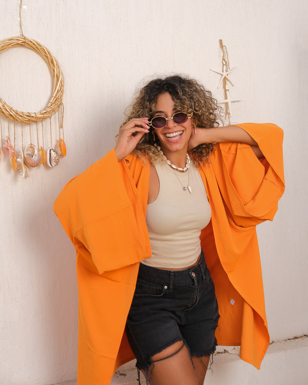 Sunset Vibes Gems Kimono - Orange