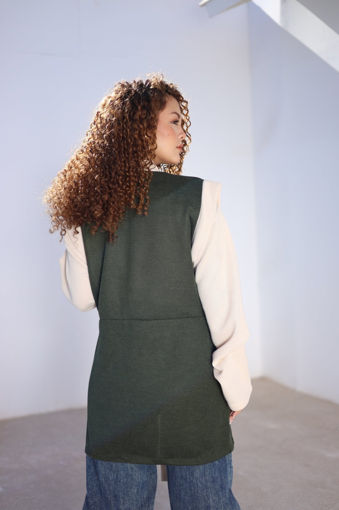Green Wrap Vest – KIMONAT