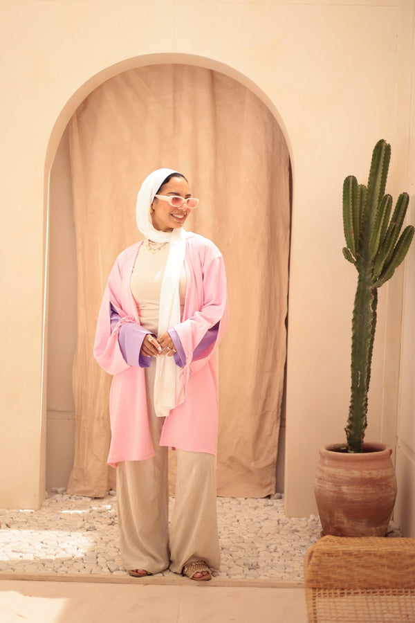 Lilac Mist Kimono – Subtle Texture in Layered - KIMONAT