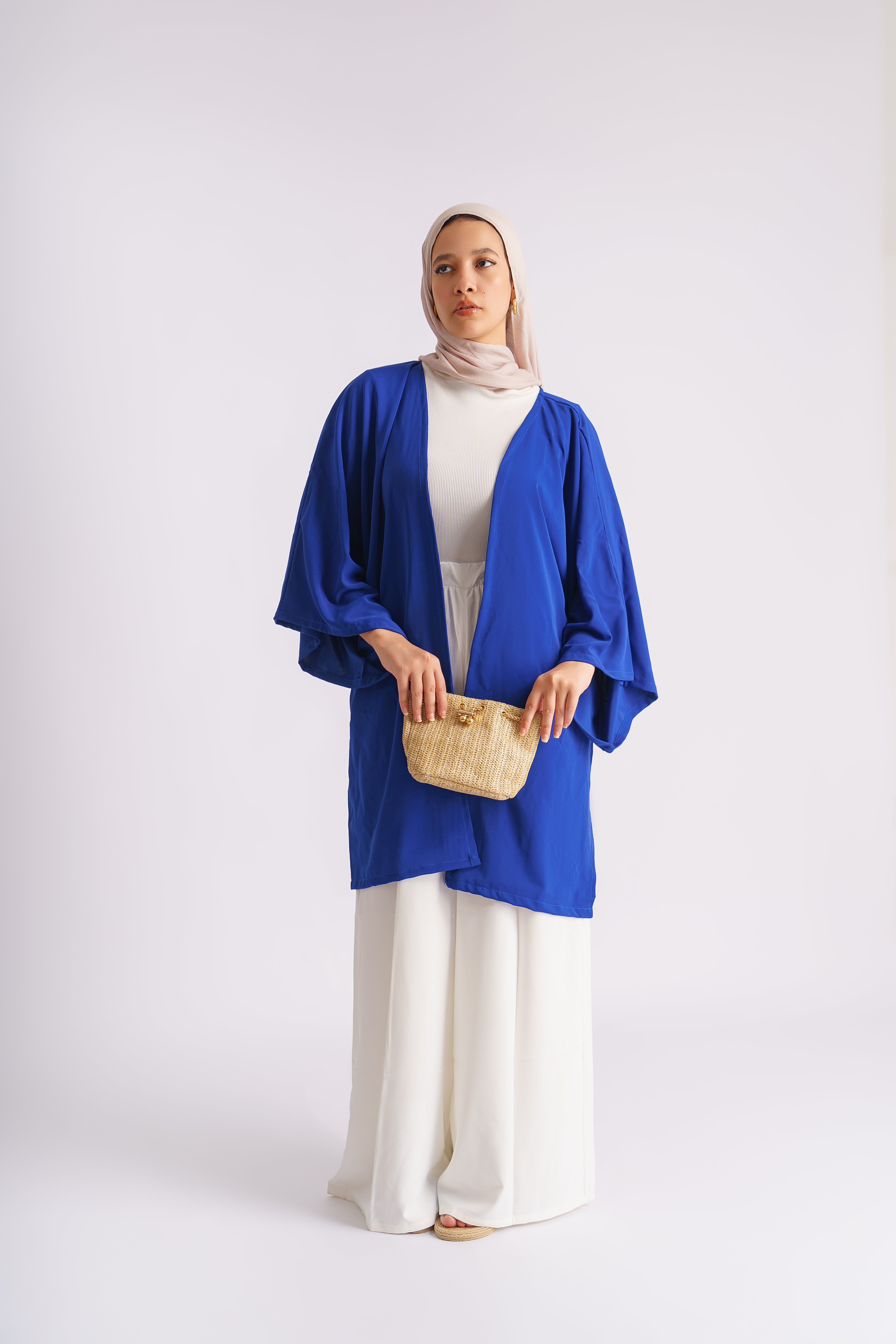 Luxe Nile Kimono: Flowing Elegance in Blue