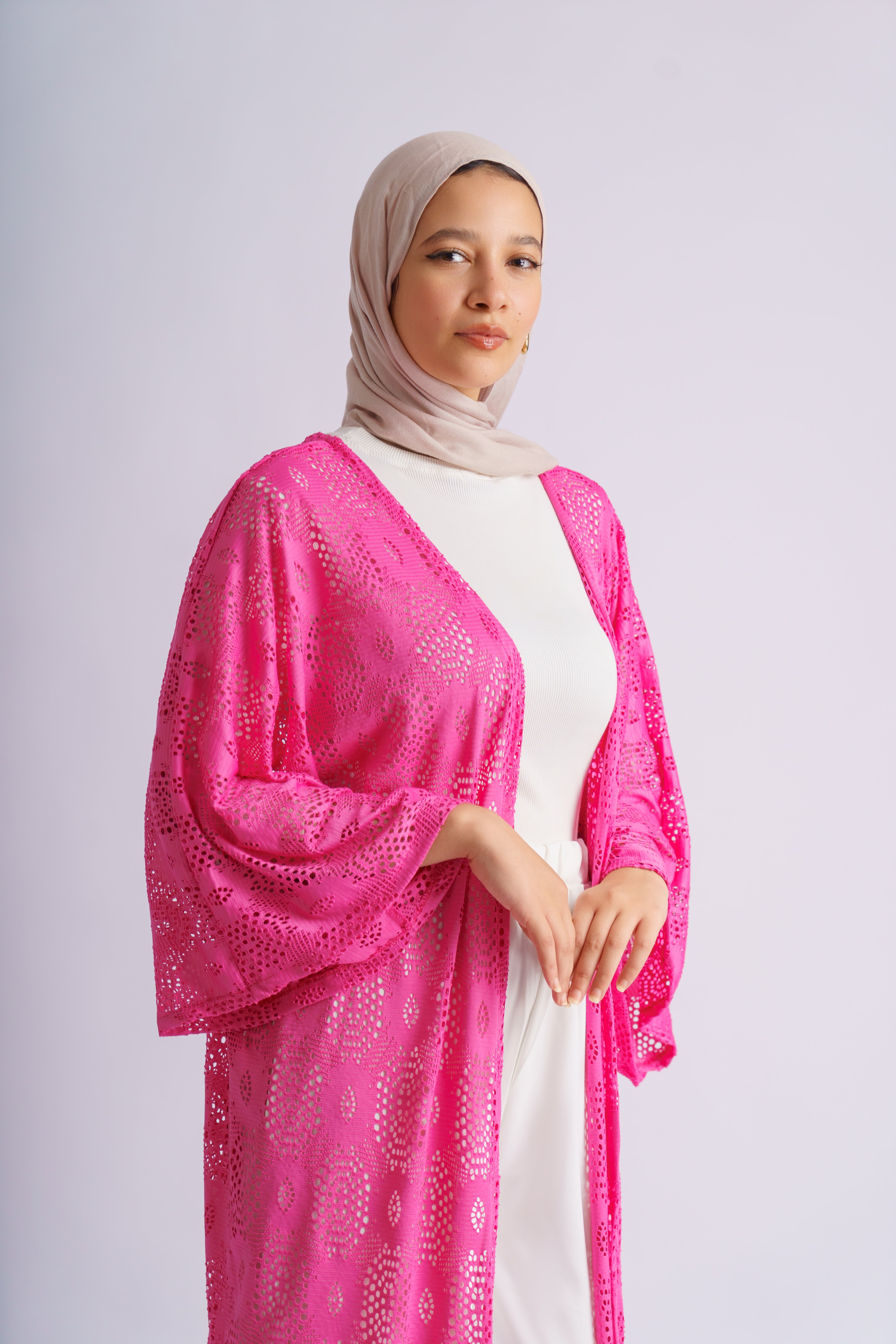 Lotus Luxe Kimono: Nile-Inspired Sophistication in Fuchsia