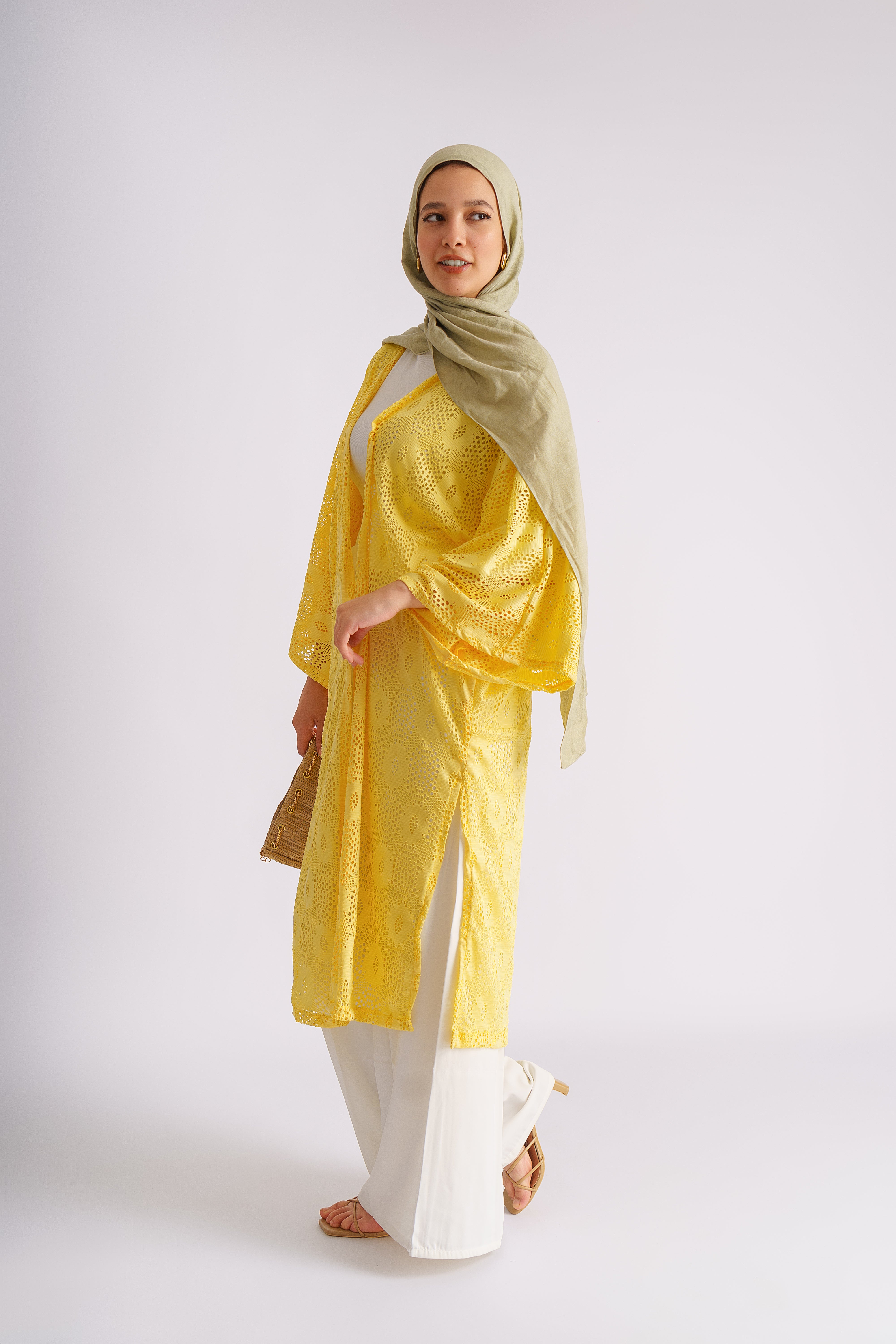 Lotus Luxe Kimono: Nile-Inspired Sophistication in Yellow