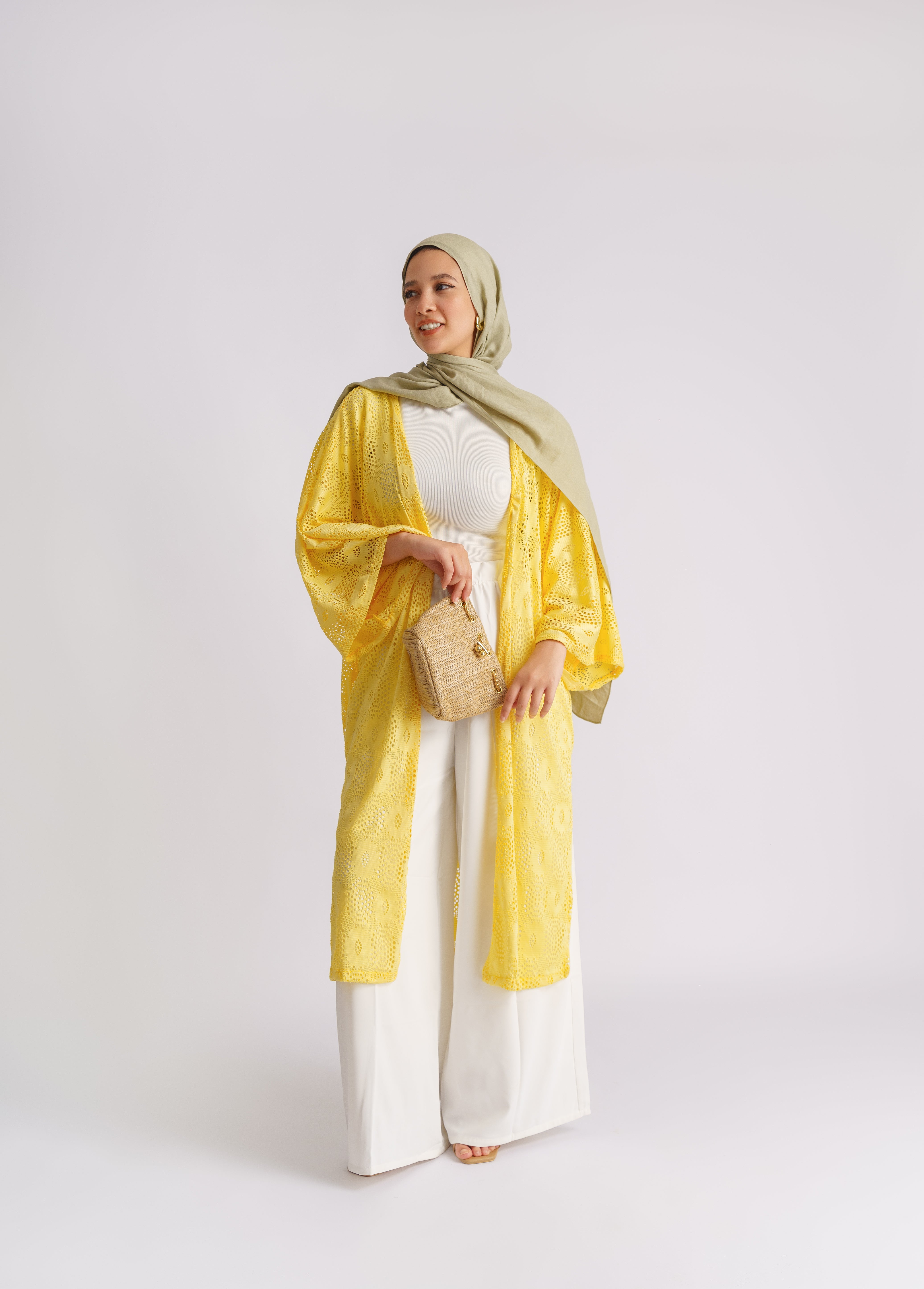 Lotus Luxe Kimono: Nile-Inspired Sophistication in Yellow