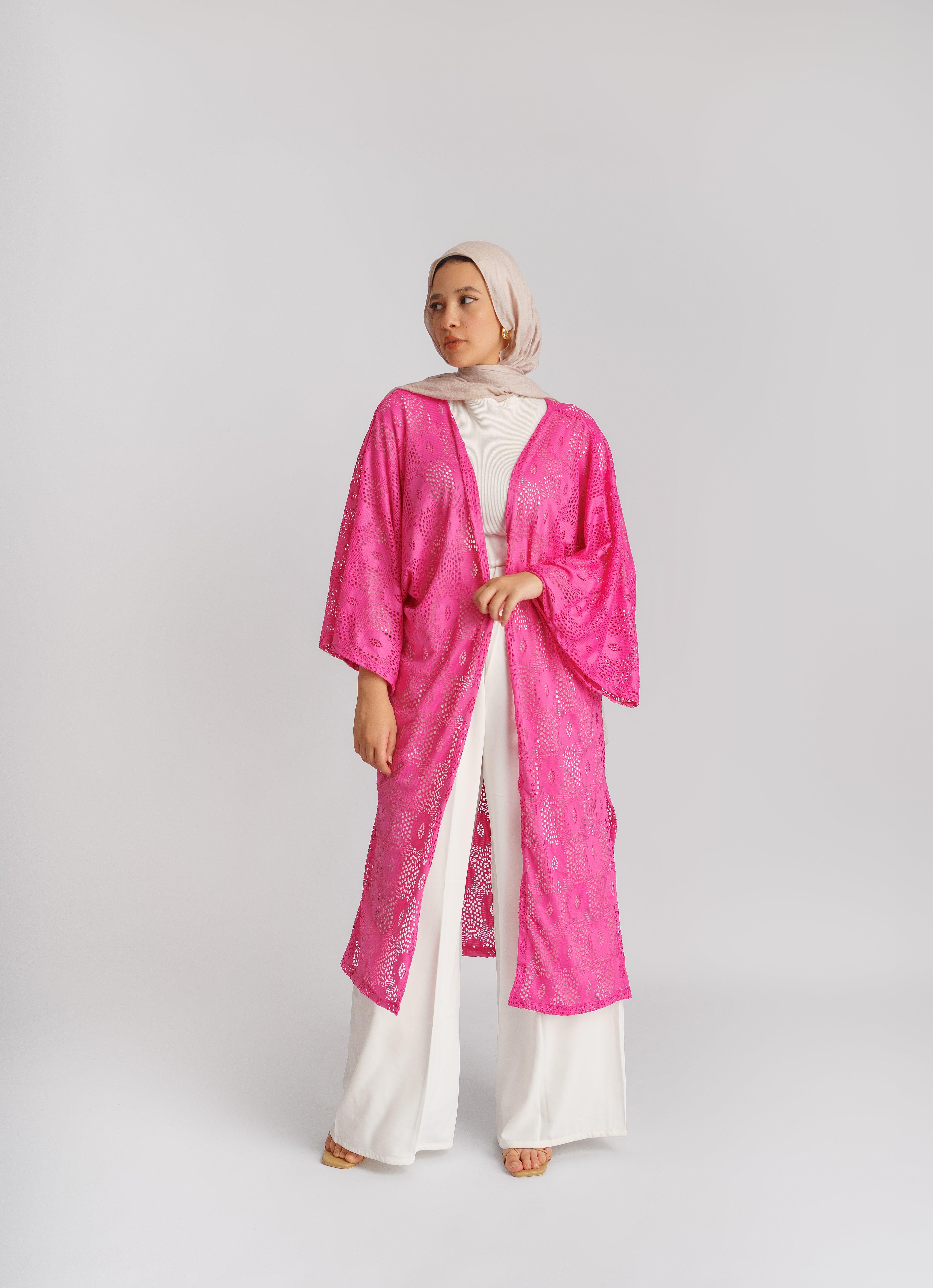 Lotus Luxe Kimono: Nile-Inspired Sophistication in Fuchsia