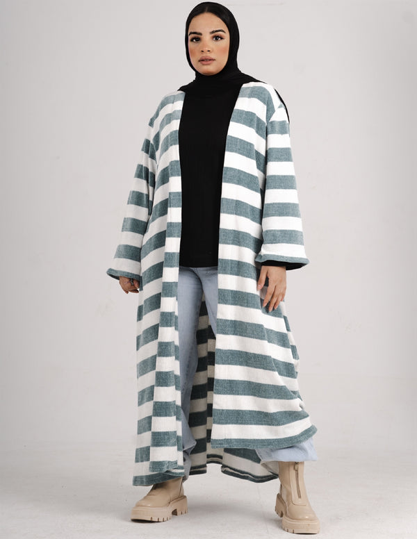 Winter Chic Kimono - Blue Strips