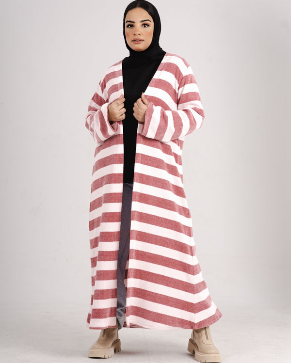 Winter Chic Kimono -  Pink Strips