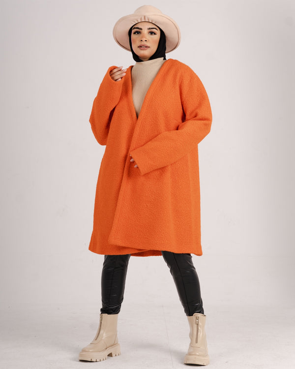 Winter Chic Kimono - Orange Fleece