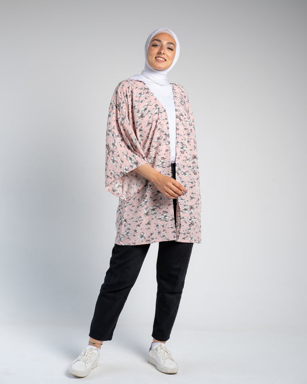 Floral Pattern Night & Day Kimono  in Rose