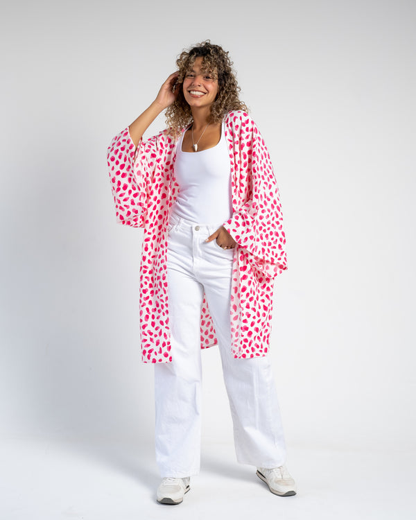 Polka Sunshine Serenity Night & Day Kimono in Pink