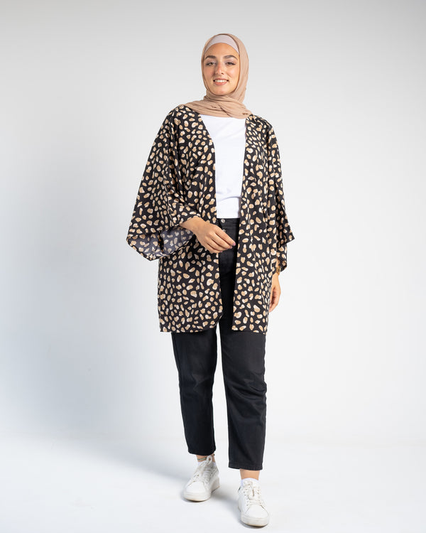 Stars Night & Day Kimono in  Polka Black